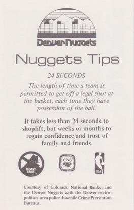 1983-84 Denver Nuggets Police #NNO Dan Issel Back