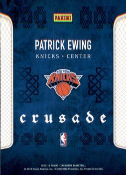 2015-16 Panini Excalibur - Crusade #3 Patrick Ewing Back