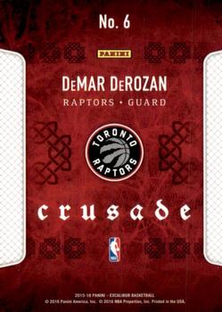 2015-16 Panini Excalibur - Crusade #6 DeMar DeRozan Back