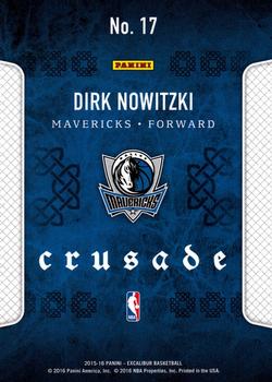 2015-16 Panini Excalibur - Crusade #17 Dirk Nowitzki Back