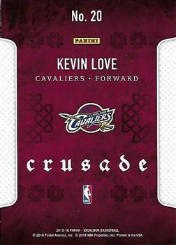 2015-16 Panini Excalibur - Crusade #20 Kevin Love Back