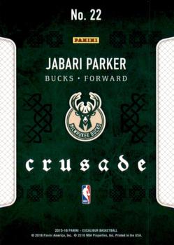 2015-16 Panini Excalibur - Crusade #22 Jabari Parker Back