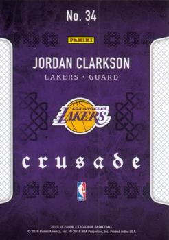 2015-16 Panini Excalibur - Crusade #34 Jordan Clarkson Back