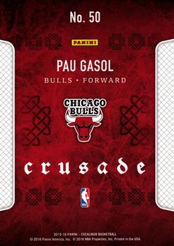 2015-16 Panini Excalibur - Crusade #50 Pau Gasol Back