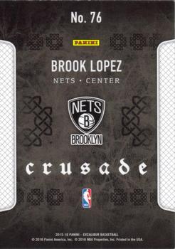 2015-16 Panini Excalibur - Crusade #76 Brook Lopez Back