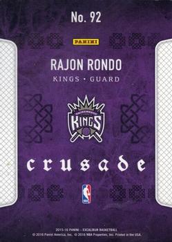 2015-16 Panini Excalibur - Crusade #92 Rajon Rondo Back