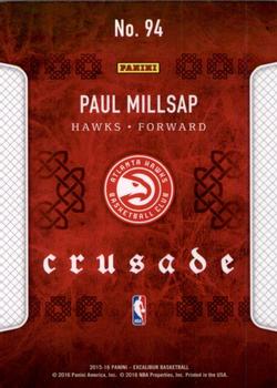 2015-16 Panini Excalibur - Crusade #94 Paul Millsap Back