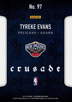 2015-16 Panini Excalibur - Crusade #97 Tyreke Evans Back