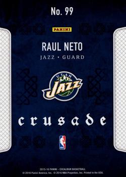 2015-16 Panini Excalibur - Crusade #99 Raul Neto Back