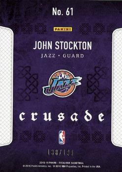 2015-16 Panini Excalibur - Crusade Blue #61 John Stockton Back