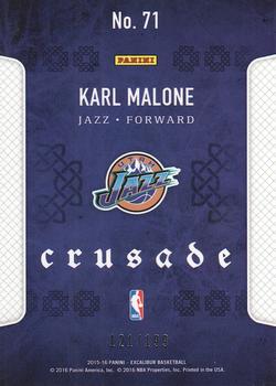 2015-16 Panini Excalibur - Crusade Blue #71 Karl Malone Back