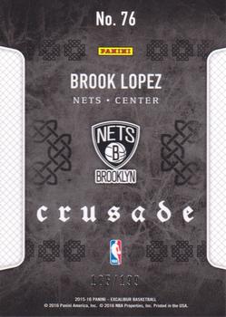 2015-16 Panini Excalibur - Crusade Blue #76 Brook Lopez Back