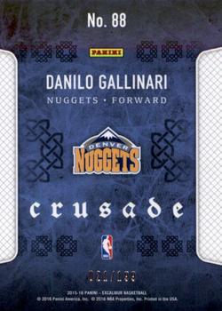 2015-16 Panini Excalibur - Crusade Blue #88 Danilo Gallinari Back