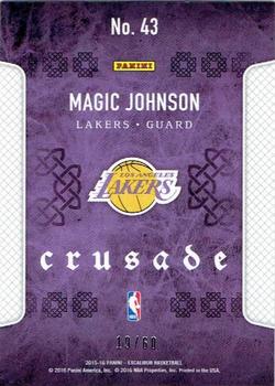2015-16 Panini Excalibur - Crusade Purple #43 Magic Johnson Back