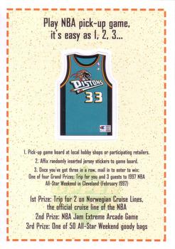 1996-97 Upper Deck - NBA Pick-Up Game Sweepstakes Stickers #NNO Detroit Pistons Front