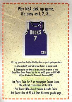 1996-97 Upper Deck - NBA Pick-Up Game Sweepstakes Stickers #NNO Milwaukee Bucks Front
