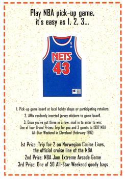 1996-97 Upper Deck - NBA Pick-Up Game Sweepstakes Stickers #NNO New Jersey Nets Front