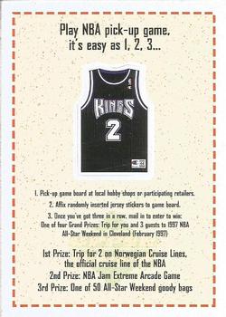1996-97 Upper Deck - NBA Pick-Up Game Sweepstakes Stickers #NNO Sacramento Kings Front