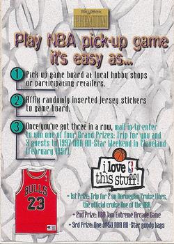 1996-97 SkyBox Premium - NBA Pick-Up Game Sweepstakes Stickers #4 Chicago Bulls Front