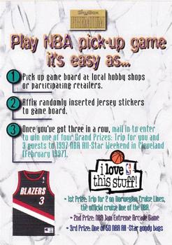 1996-97 SkyBox Premium - NBA Pick-Up Game Sweepstakes Stickers #22 Portland Trail Blazers Front
