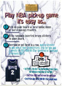 1996-97 SkyBox Premium - NBA Pick-Up Game Sweepstakes Stickers #23 Sacramento Kings Front
