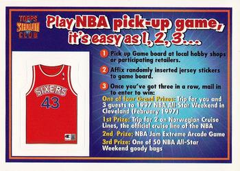1996-97 Stadium Club - NBA Pick-Up Game Sweepstakes Stickers #NNO Philadelphia 76ers Front