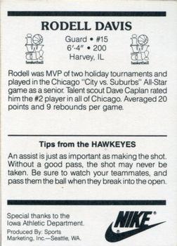 1987-88 Iowa Hawkeyes #NNO Rodell Davis Back