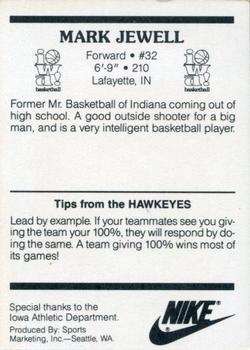 1987-88 Iowa Hawkeyes #NNO Mark Jewell Back