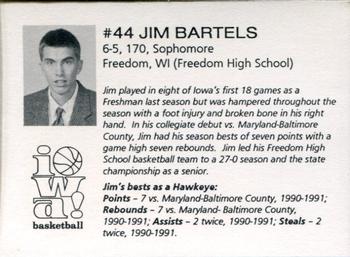 1991-92 Iowa Hawkeyes #NNO Jim Bartels Back