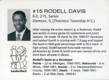 1991-92 Iowa Hawkeyes #NNO Rodell Davis Back