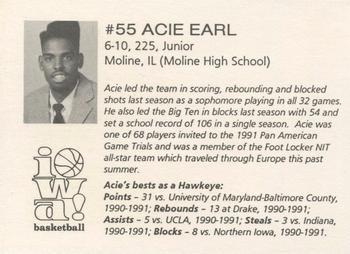 1991-92 Iowa Hawkeyes #NNO Acie Earl Back