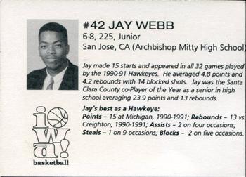 1991-92 Iowa Hawkeyes #NNO Jay Webb Back