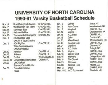 1990-91 North Carolina Tar Heels Schedules #NNO Pete Chilcutt Back
