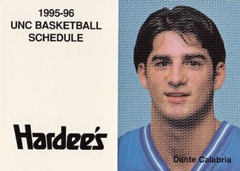 1995-96 North Carolina Tar Heels Schedules #NNO Dante Calabria Front