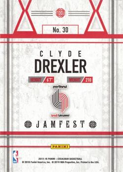 2015-16 Panini Excalibur - Jamfest #30 Clyde Drexler Back