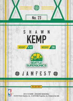 2015-16 Panini Excalibur - Jamfest Gold #23 Shawn Kemp Back