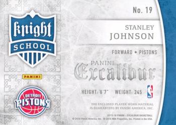 2015-16 Panini Excalibur - Knight School #19 Stanley Johnson Back