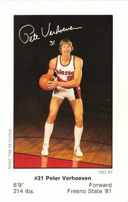 1982-83 Portland Trail Blazers Police #NNO Peter Verhoeven Front