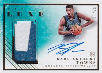 2015-16 Panini Luxe - Rookie Memorabilia Autographs Prime #RM-KAT Karl-Anthony Towns Front