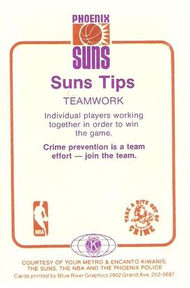 1984-85 Kiwanis Phoenix Suns Police #NNO Rick Robey Back