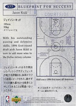 1994-95 Collector's Choice Japanese - Gold Signatures #377 Jason Kidd Back