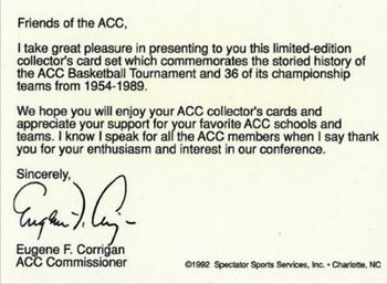1992 ACC Tournament Champs - ACC Logos #1 ACC Logo Back