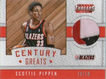 2015-16 Panini Threads - Century Greats Threads Prime #1 Scottie Pippen Front