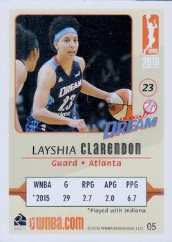 2016 Rittenhouse WNBA #5 Layshia Clarendon Back
