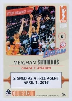 2016 Rittenhouse WNBA #6 Meighan Simmons Back