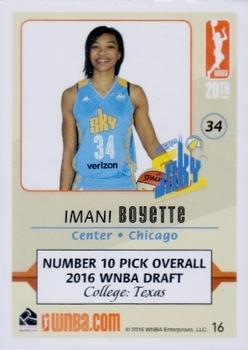 2016 Rittenhouse WNBA #16 Imani Boyette Back