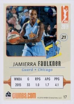 2016 Rittenhouse WNBA #17 Jamierra Faulkner Back