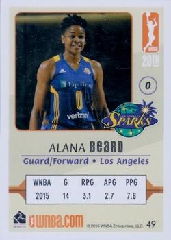 2016 Rittenhouse WNBA #49 Alana Beard Back