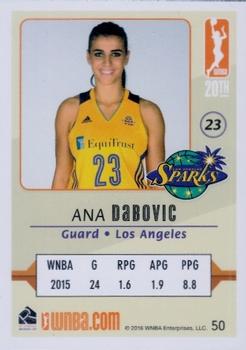 2016 Rittenhouse WNBA #50 Ana Dabovic Back