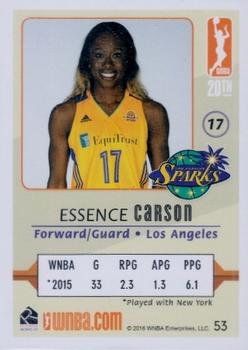 2016 Rittenhouse WNBA #53 Essence Carson Back